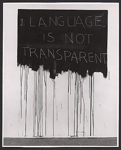 Detail of Mel Bochner's Language is not transparent from the Language ...
